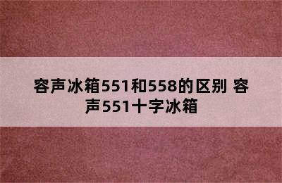 容声冰箱551和558的区别 容声551十字冰箱